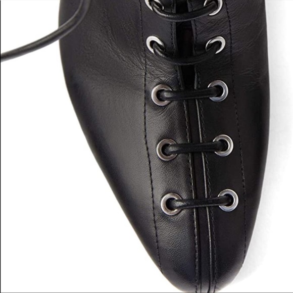 ZARA Black leather high-heel ankle boots. - Picture 2 of 7